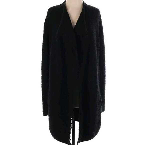VINCE. Black Merino Wool Mohair Chunky Nubby Cardigan Sweater Coat Oversized XS - Picture 12 of 12